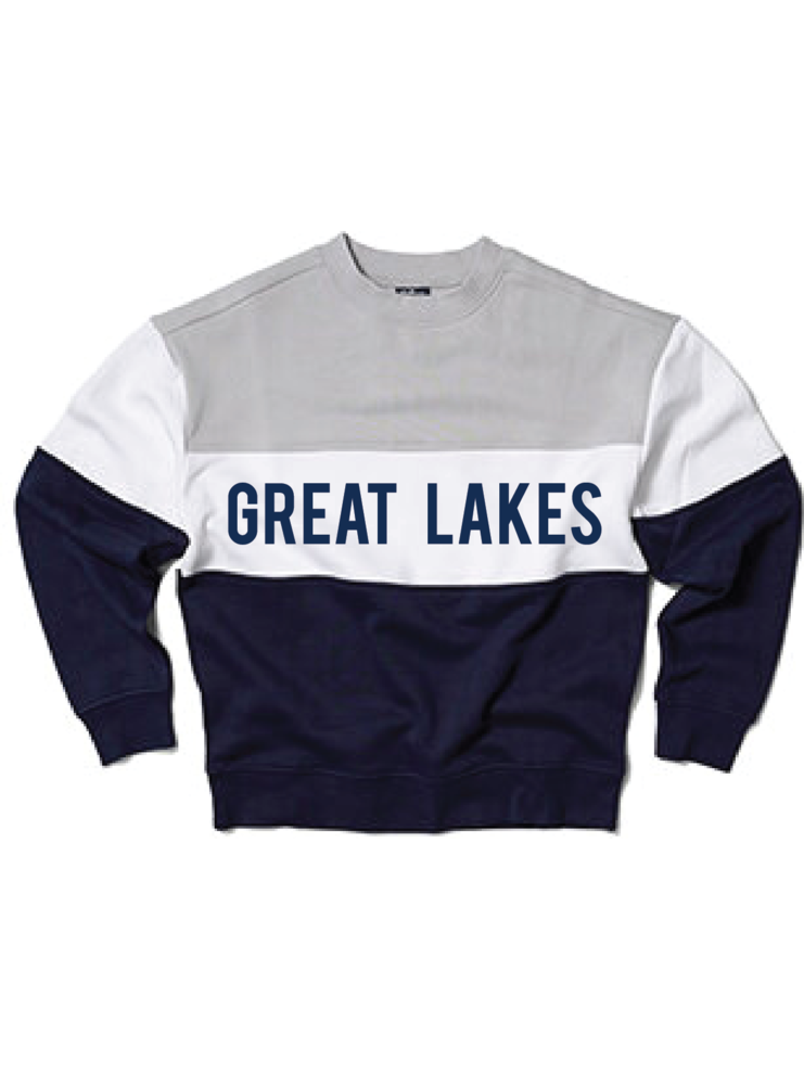 Great Lakes Colorblock Sweatshirt (LIGHT GREY/WHITE/NAVY)